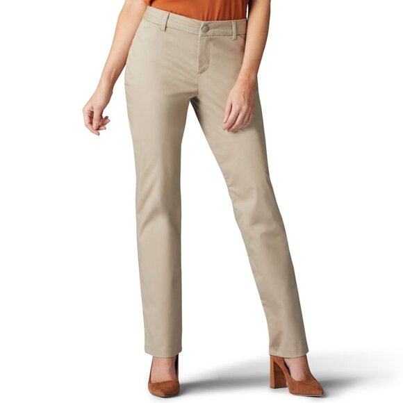 Women's Lee® Wrinkle-Free Relaxed Fit Straight-Leg Pants - Picture 8 of 12
